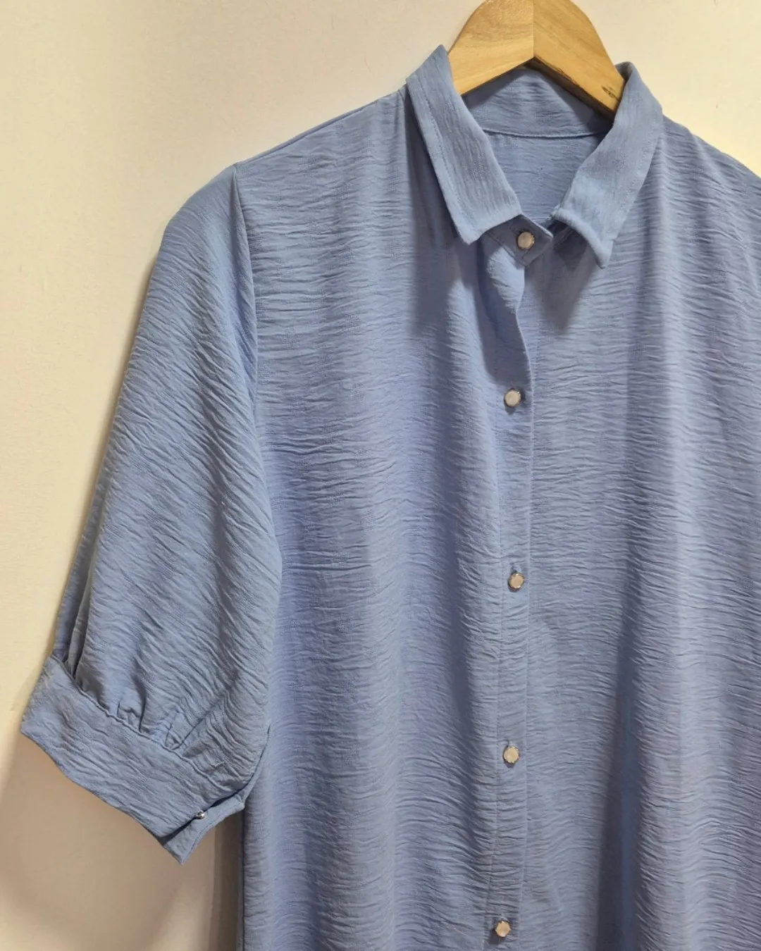 Chemise Azul Claro Manga 3/4