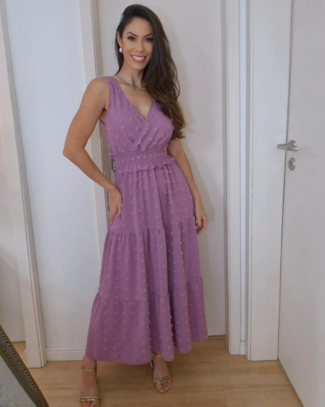 Vestido Longo Texturizado